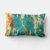 金ゴールドターコイズブラックアニマルプリント ランバークッション (裏面)