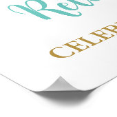 金ゴールドターコイズリタイアカスタムパーティー20x30写真 ポスター (角)