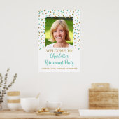 金ゴールドターコイズリタイアカスタムパーティー20x30写真 ポスター (キッチン)