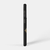 金ゴールドターコイズロータスフラワーブラックモノグラム SAMSUNG GALAXYケース (右側面)