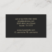 金ゴールドターコイズロータスフラワーブラック 名刺 (裏面)