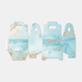 金ゴールドターコイズ抽象芸術モダン名結婚の フェイバーボックス (折り畳みなし)