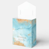 金ゴールドターコイズ抽象芸術モダン名結婚の フェイバーボックス (オープン)