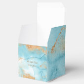 金ゴールドターコイズ抽象芸術モダン名結婚の フェイバーボックス (オープン)