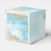 金ゴールドターコイズ抽象芸術モダン名結婚の フェイバーボックス (裏面サイド)