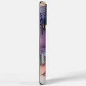 金ゴールドターコイズ紫色の花 Case-Mate iPhoneケース (裏面 / 右)