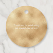 金ゴールドターコイズ結婚式の引き出物ラベル フェイバータグ (裏面)