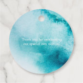 金ゴールドターコイズ結婚式の引き出物ラベル フェイバータグ (裏面)