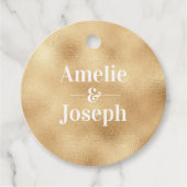 金ゴールドターコイズ結婚式の引き出物ラベル フェイバータグ (正面)