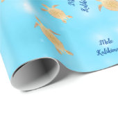 金ゴールドタートルズブルーグリッター | Melle Kalikimaka ラッピングペーパー (ロールコーナー)