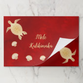 金ゴールドタートルズメレカリキマカハワイアンレッド ペーパーパッド (折り畳み)