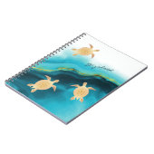 金ゴールドタートルトバルティール（緑がかった色）インクモノグラム ノートブック (左側)