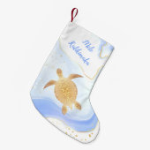 金ゴールドタートルトライバルブルーマーブルメルカリキマカ スモールクリスマスストッキング (正面 (吊り時))