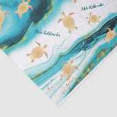 金ゴールドタートルホワイトティール（緑がかった色）インクメレカリマカ 薄葉紙 (詳細)