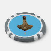 金ゴールドターハンマーブルーグレー1ストライプのトランプのポーカーチップ ポーカーチップ (シングル)