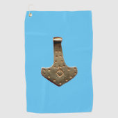 金ゴールドターハンマーブルーゴルフタオル ゴルフタオル (正面)