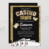 金ゴールドダイアモンズカジノナイトパーティー 招待状 (正面/裏面)