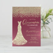 金ゴールドダイアモンズドレスレッドキンセアニェラ 招待状 (スタンド正面)