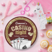 金ゴールドダイアモンズブルガンディカジノナイトパーティー ペーパープレート (パーティー)