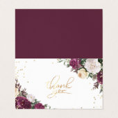 金ゴールドダイアモンズブルゴーニュフローラサンキューカード 名刺 (外部フラット)