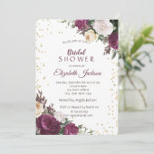 金ゴールドダイアモンズブルゴーニュフローラブライダルシャワー 招待状 (スタンド正面)