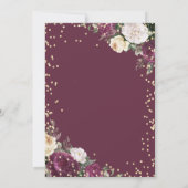 金ゴールドダイアモンズブルゴーニュフローラブライダルシャワー 招待状 (裏面)