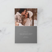 金ゴールドダイアモンドグレー幾何学模様デコギャツビー結婚ズ サンキューカード (内部)