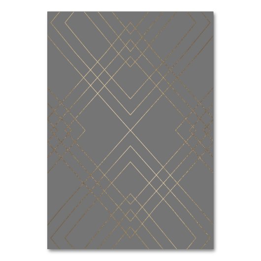 金ゴールドダイアモンドグレー幾何学模様デコギャツビー結婚ズ テーブルナンバー (裏面)