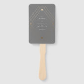 金ゴールドダイアモンドグレー幾何学模様デコギャツビー結婚ズ ハンドファン (正面)