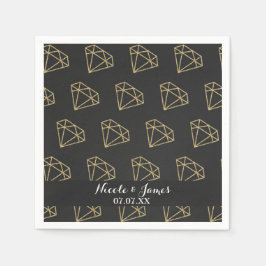 金ゴールドダイヤモダンモンドデザインバチェロレッテ スタンダードカクテルナプキン