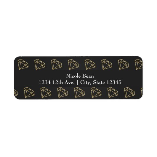 金ゴールドダイヤモダンモンドデザインバチェロレッテ ラベル (正面)