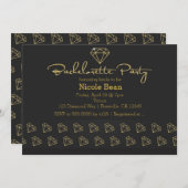 金ゴールドダイヤモダンモンドデザインバチェロレッテ 招待状 (正面/裏面)