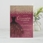 金ゴールドダイヤモンドエレガント、ドレスレッドキンセアニェラ 招待状 (スタンド正面)