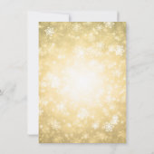 金ゴールドダイヤモンドグリッターリボンクリスマスホリデー 招待状 (裏面)