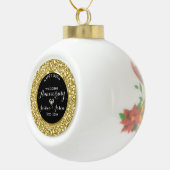 金ゴールドダイヤモンドグリッター50周年記念 セラミックボールオーナメント (右)