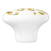 金ゴールドダイヤモンドジュエルジェムストーン セラミックノブ (側面)