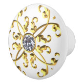 金ゴールドダイヤモンドジュエルジェムストーン セラミックノブ (右)