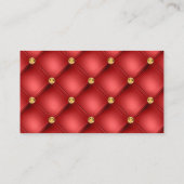 金ゴールドダイヤモンドタフテッドレザーレッドビジネスカード 名刺 (裏面)