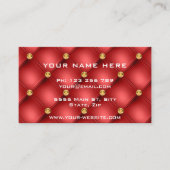 金ゴールドダイヤモンドタフテッドレザーレッドビジネスカード 名刺 (正面)