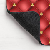 金ゴールドダイヤモンドタフテッドレザーレッドマウスパッド マウスパッド (コーナー)