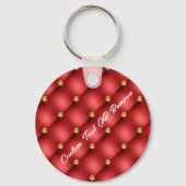 金ゴールドダイヤモンドタフテッドレッドレザー文字名キーチェーン キーホルダー (裏面)