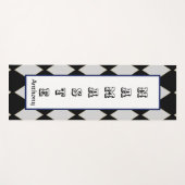 金ゴールドダイヤモンドナマステタイポグラフィモノグラム ヨガマット (正面(横))