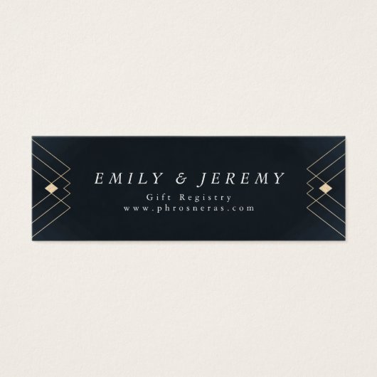 金ゴールドダイヤモンドネイビー幾何学模様デコ結婚ギャツビー (正面)