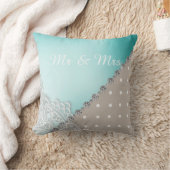 金ゴールドダイヤモンドハートクッ結婚ションのアクア クッション (ブランケット)