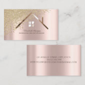 金ゴールドダイヤモンドバラ実在金ゴールド不動産業者 名刺 (正面/裏面)