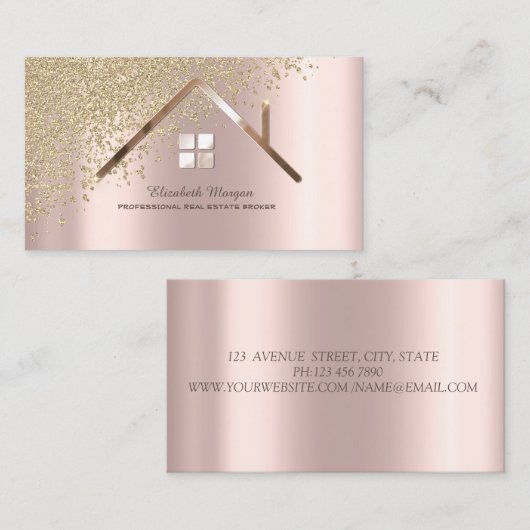 金ゴールドダイヤモンドバラ実在金ゴールド不動産業者 名刺 (正面/裏面)