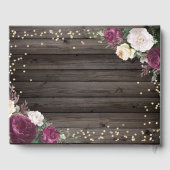 金ゴールドダイヤモンドバーガンディーフラワーウッド ゲストブック (裏面)