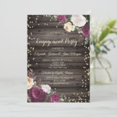 金ゴールドダイヤモンドバーガンディーフラワーウッド 招待状 (スタンド正面)