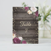 金ゴールドダイヤモンドバーガンディーフラワーウッド 招待状 (スタンド正面)