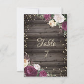 金ゴールドダイヤモンドバーガンディーフラワーウッド 招待状 (裏面)